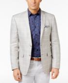 Tallia Men's Slim-fit Light Gray Windowpane Blazer