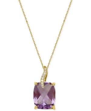 Amethyst (2-9/10 Ct. T.w.) And Diamond Accent Pendant Necklace In 14k Gold