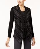 Jm Collection Textured Lace Layered-look Top, Created For Macy's