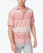 Tasso Elba Men's Cross-dye Plaid Short-sleeve Shirt, Classic Fit