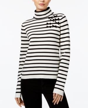 Maison Jules Striped Mock-neck Sweater, Only At Macy's