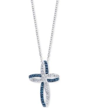 Unwritten Silver-tone Crystal Open Cross Necklace