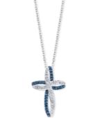Unwritten Silver-tone Crystal Open Cross Necklace