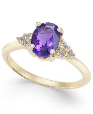 Amethyst (1-1/10 Ct. T.w.) And White Topaz (1/10 Ct. T.w.) Ring In 10k Gold