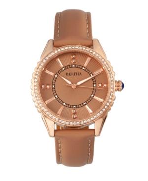 Bertha Quartz Clara Collection Khaki Leather Watch 39mm