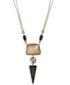 Inc International Concepts Gold-tone Geometric Stone Pendant Necklace, Only At Macy's
