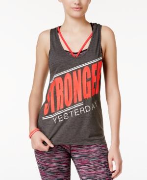 Energie Active Juniors' Camile Contrast-strap Graphic Tank Top