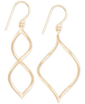 Twisted Wire Drop Earrings In 10k Gold