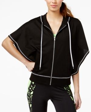 Energie Active Juniors' Contrast Short-sleeve Zip-front Hoodie