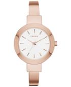 Dkny Women's Stanhope Rose Gold-tone Stainless Steel Bangle Bracelet Watch 28mm Ny2351