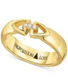 Proposition Love Diamond Triangle Motif Women's Wedding Band In 14k Gold (1/10 Ct. T.w.)