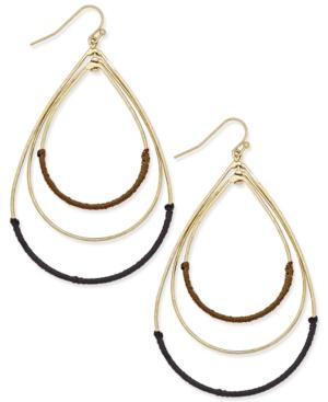 Inc International Concepts Gold-tone Thread-wrapped Earrings, Only At Macy's
