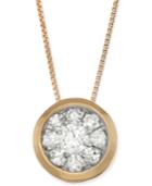Diamond Cluster Bezel Pendant Necklace (5/8 Ct. T.w.) In 14k Gold
