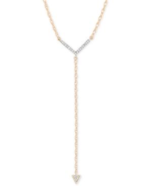 Elsie May Diamond Accent Chevron Lariat Necklace In 14k Gold, 20 + 1 Extender