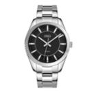 Men's Esq0154 Stainless Steel Bracelet Watch, Black Dial And Crystal Accents