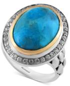 Turquesa By Effy Manufactured Turquoise (8-1/2 Ct. T.w.) And White Sapphire (1/2 Ct. T.w.) In Sterling Silver And 18k Gold