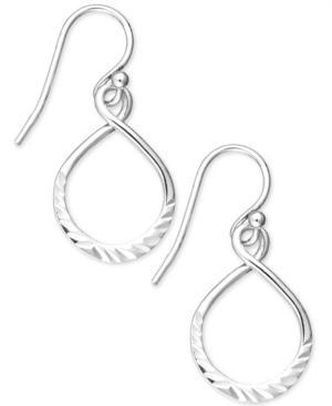 Unwritten Sterling Silver Earrings, Textured Twist Drop Earrings