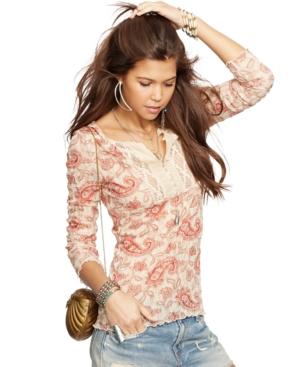 Denim & Supply Ralph Lauren Lace-trim Henley Top