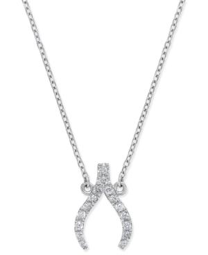 Diamond Wishbone Pendant Necklace (1/8 Ct. T.w.) In 14k White Gold