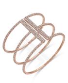 Inc International Concepts Rose Gold-tone Triple Row Pave Cuff Bracelet, Only At Macy's