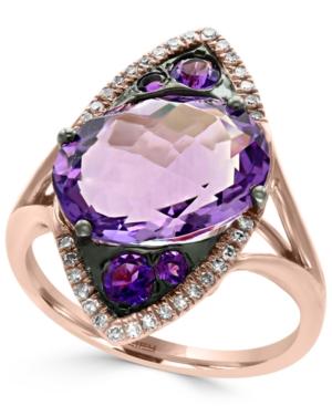 Effy Amethyst (5-3/4 Ct. T.w.) And Diamond (1/8 Ct. T.w.) Ring In 14k Rose Gold