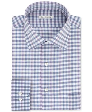 Van Heusen Men's Classic Fit Wrinkle-free Blue Check Dress Shirt