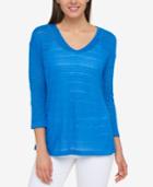 Tommy Hilfiger Shadow-stripe Top, Created For Macy's