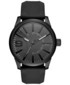 Diesel Men's Black Silicone Strap Watch 46x53mm Dz1807