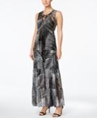 Calvin Klein Palm-print Tiered Maxi Dress