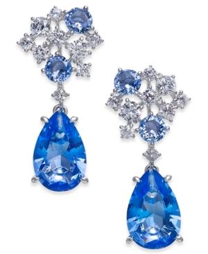 Danori Silver-tone Crystal & Pave Teardrop Drop Earrings, Created For Macy's