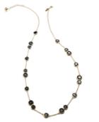Kate Spade New York Necklace, 12k Gold-plated Black Crystal Stone Scatter Necklace