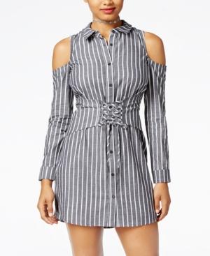 Material Girl Juniors' Cotton Corset Shirtdress, Created For Macy's