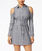Material Girl Juniors' Cotton Corset Shirtdress, Created For Macy's