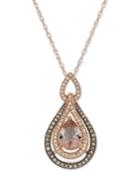 Morganite (9/10 Ct. T.w.) & Diamond (1/3 Ct. T.w.) Pendant Necklace In 14k Rose Gold