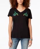 Carbon Copy Embroidered Snakes T-shirt