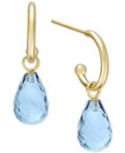 Blue Topaz Hoop Earrings In 14k Gold (8 Ct. T.w.)