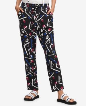 Dkny Printed Straight-leg Pants, Created For Macy's