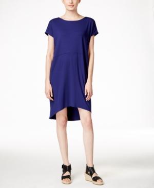 Eileen Fisher Short-sleeve High-low Dress, Only At Macy's