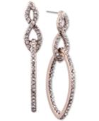 Anne Klein Pave Interlocked Link Double Drop Earrings