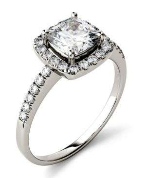 Moissanite Cushion Halo Ring (1-3/8 Ct. Tw.) In 14k White Gold