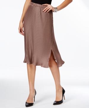 Ny Collection Petite Pleated Midi Skirt