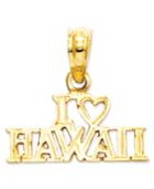 14k Gold Charm, I Heart Hawaii Charm