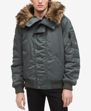 Calvin Klein Jeans Men's N-2b Flight Jacket With Faux-fur Hood
