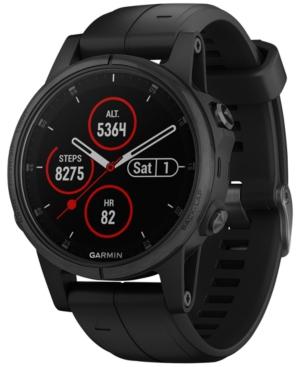 Garmin Unisex Fenix 5s Plus Black Silicone Strap Smart Watch 42mm
