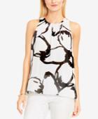 Vince Camuto Printed Pleated Top