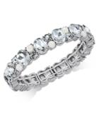 Charter Club Silver-tone Crystal And Imitation Pearl Stretch Bracelet, Only At Macy's