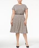 Jessica Howard Plus Size Printed Fit & Flare Dress