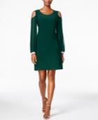 Msk Embellished Cold-shoulder Cocktail Dress