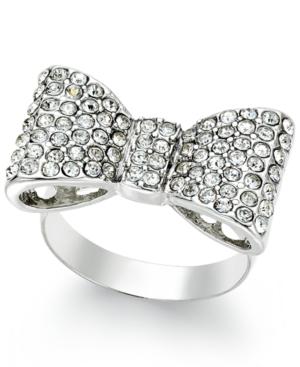 Inc International Concepts Silver-tone Pave Bow Ring, Only At Macy's
