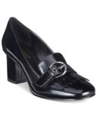Nine West Umbriah Buckle Tailored Block-heel Pumps Women's Shoes